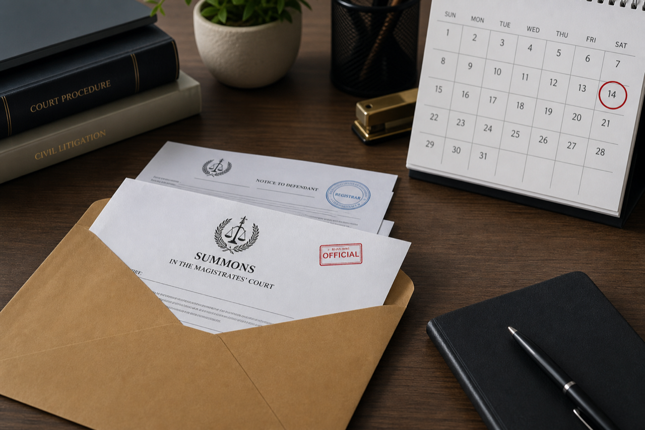 What to do after receiving a summons in South Africa